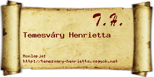Temesváry Henrietta névjegykártya