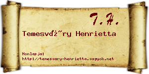 Temesváry Henrietta névjegykártya